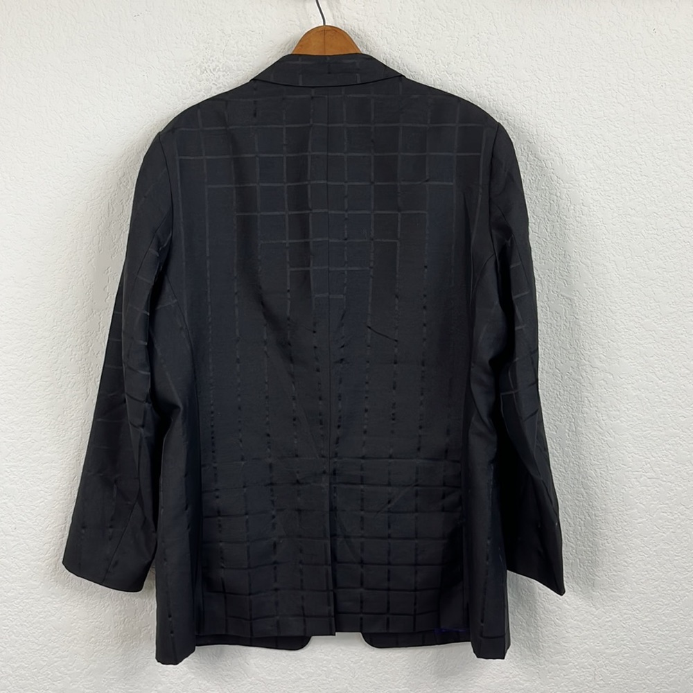 Issey Miyake Black Wool Blend Grid Blazer - Picture 9 of 16